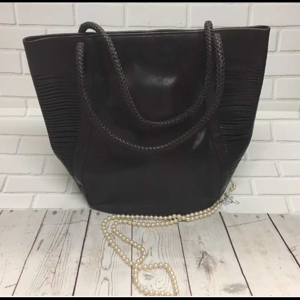 Via Spiga dark brown leather hobo handbag